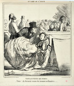 Serie AU CAMP DE SAINT MAUR Visita a las tiendas de los turcos. “-¡Aquí!... duermen como hombres ordinarios...” de Honoré Daumier