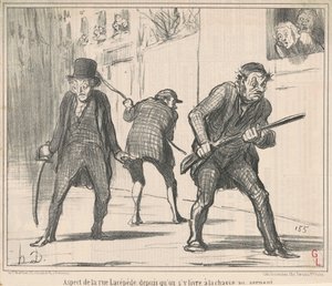 Aspecto de la calle Lacépède... de Honoré Daumier
