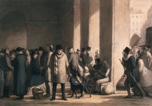 En la Gare Saint-Lazare, 1860s de Honoré Daumier