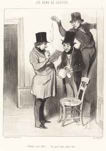 Hemos incautado dicho... una jarra de agua, sin agua de Honoré Daumier