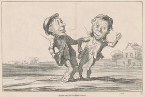 Habiendo celebrado demasiado la fiesta de San Huberto de Honoré Daumier