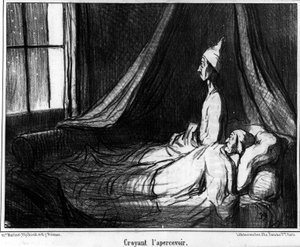 Creyendo verlo, caricatura de Honoré Daumier. “Charivari” de Honoré Daumier