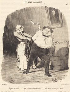 Bandido de sastre... ¡otro traje... encogido! de Honoré Daumier