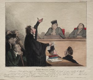 Caricaturana, lámina 44: Robert-Macaire, abogado, 1837 de Honoré Daumier