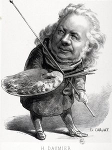 Caricatura de Honoré Daumier (1808-1879), grabador, pintor y escultor francés. Grabado de Carjat (1828-1906). Dim: 29,5x23cm. Museo Arbaud. de Honoré Daumier