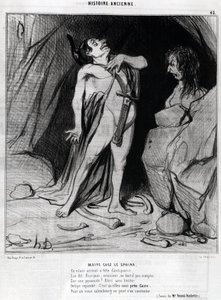 Caricatura de Honore Daumier sobre Edipo y la Esfinge, en “Charivari”, 12 de diciembre de Honoré Daumier