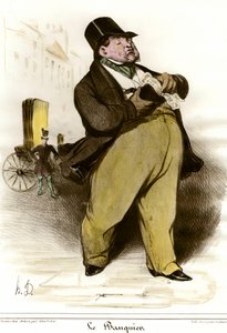 Caricatura de banquero. Dibujo de Honoré Daumier (1808-1879) de 