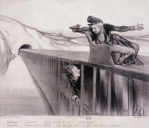 Caricatura de Daumier “Les Chemins de Fer”, siglo XIX de Honoré Daumier