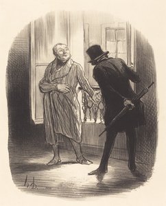 Este alojamiento es un poco caro, para la Plaza Real... de Honoré Daumier