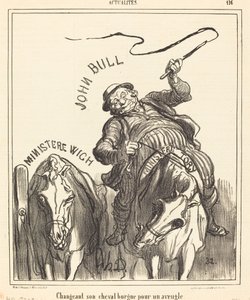 Cambiando su caballo tuerto por uno ciego de Honoré Daumier