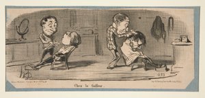 At the Tailor, At the Hairdresser, en Charivari, 3, 16 y 19 de febrero de 1853 de Honoré Daumier
