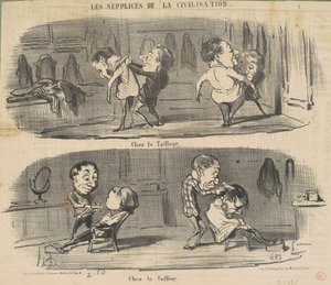 En el sastre, en el peluquero de Honoré Daumier
