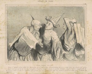 Chinos hablando de política de Honoré Daumier