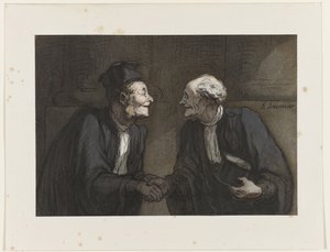 Dos abogados: el apretón de manos de Honoré Daumier