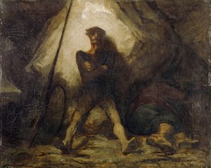 La Vigilia de Don Quijote, 1855-56 de Honoré Daumier