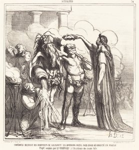 Empédocles recibiendo los honores divinos de Honoré Daumier