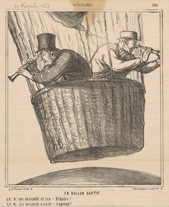 En globo cautivo de Honoré Daumier