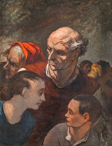 Familia en las barricadas de Honoré Daumier