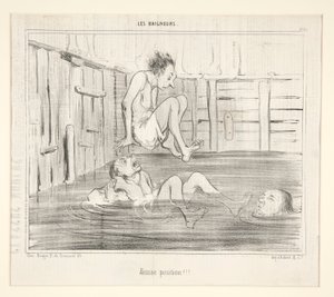 ¡¡¡Posición incorrecta!!! de Los bañistas de Honoré Daumier
