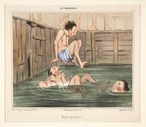 ¡¡¡Posición incorrecta!!! de Los bañistas de Honoré Daumier