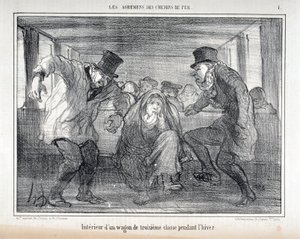 Ilustración para la serie "Les Agrements des Chemin de fer" de Honoré Daumier