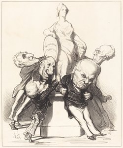 Pretenden que la sostienen de Honoré Daumier
