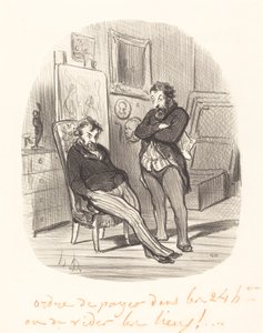 Inconveniente de enviar un mal cuadro... de Honoré Daumier