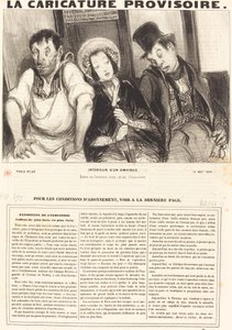 Interior de un ómnibus de Honoré Daumier