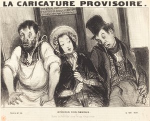 Interior de un ómnibus de Honoré Daumier