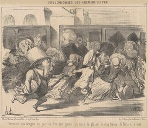 Invasión de vagones un día en que se hace partir de Honoré Daumier