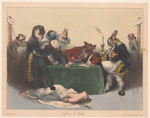 Caricatura de las potencias europeas en la Conferencia de Londres
Conférence de Londres (título en el objeto) de Honoré Daumier