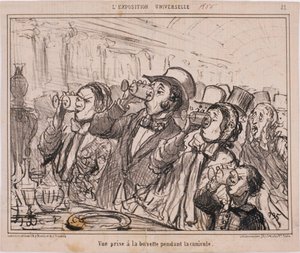 La Exposición Universal- Vista tomada en la cantina durante la canícula de Honoré Daumier