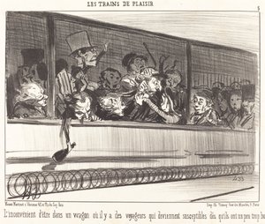 El inconveniente de estar en un vagón... de Honoré Daumier