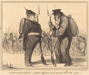 La leva en masa en Rusia... de Honoré Daumier