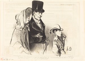 La mamá - ¡Es bueno comer su caramelo de cebada!... de Honoré Daumier