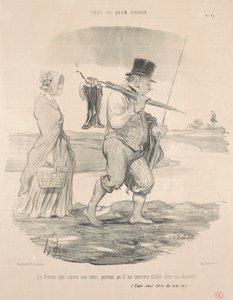 La mujer debe seguir a su marido de Honoré Daumier