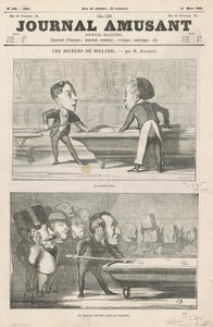 La primera lección...; Un señor...; Pegado bajo banda; Dos aficionados de los suburbios de Honoré Daumier