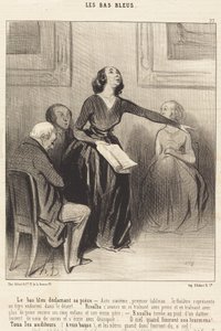 El Bas-bleu declamando su pieza de Honoré Daumier
