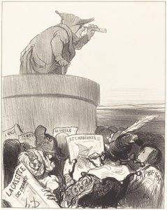 Le Constitutionnel contemplando el horizonte político de Honoré Daumier
