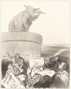 El Constitucional contemplando el horizonte político de Honoré Daumier