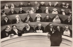 Le Ventre législatif. Aspectos de los bancos ministeriales de la cámara no prostituida de 1834 / El vientre legislativo. Vista de los bancos del gabinete de la cámara no prostituida de 1834. 1834 de Honoré Daumier