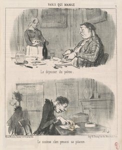 El almuerzo del patrón el sexto empleado... de Honoré Daumier
