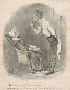 El marido. Bobonne, ¿quieres la propina de mi barba? de Honoré Daumier