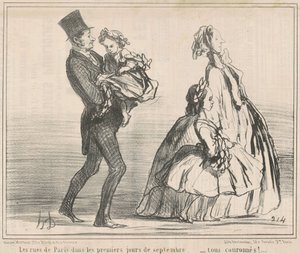 Las calles de París en los primeros días de septiembre... de Honoré Daumier