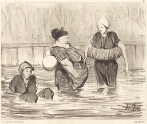Las bañistas prudentes de Honoré Daumier