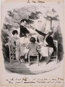 Los Buenos Burgueses- ¡Ah! Está fresco... Pero toma, chico de Honoré Daumier