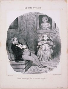 Los Buenos Burgueses- Cómo termina... Una conversación conyugal de Honoré Daumier