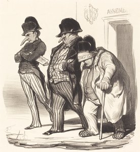 Los Periódicos Napoleónicos saliendo de la Asamblea Nacional de Honoré Daumier