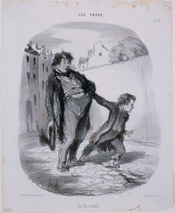 Los Papás- Un hijo modelo de Honoré Daumier