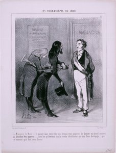 Los Filántropos del Día- Señor Alcalde... De paso por su ciudad... de Honoré Daumier